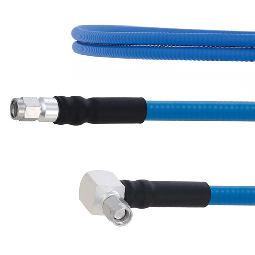 Plenum Low PIM SMA Male to RA SMA Male Cable SPP-250-LLPL Coax in 100 cm Using Times Microwave Parts FMCA1880-100CM