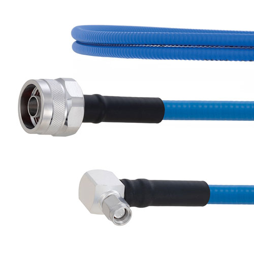 Plenum Low PIM N Male to RA SMA Male Cable SPP-250-LLPL Coax in 12 Inch Using Times Microwave Parts FMCA1882-12