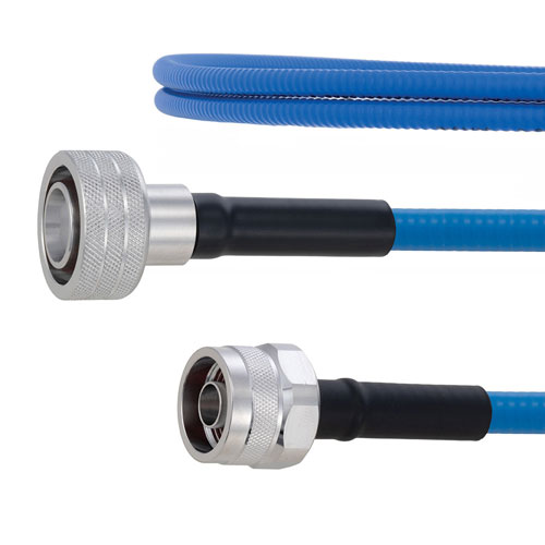 Plenum Low PIM Snap-On 4.3-10 Male to N Male Cable SPP-250-LLPL Coax in 60 Inch Using Times Microwave Parts FMCA1893-60