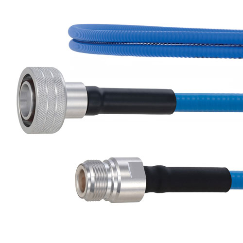 Plenum Low PIM Snap-On 4.3-10 Male to N Female Cable SPP-250-LLPL Coax in 200 cm Using Times Microwave Parts FMCA1895-200CM