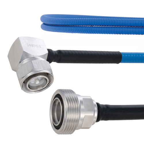 Plenum Low PIM RA 4.3-10 Male to 7/16 DIN Female Cable SPP-250-LLPL Coax in 48 Inch Using Times Microwave Parts FMCA1901-48
