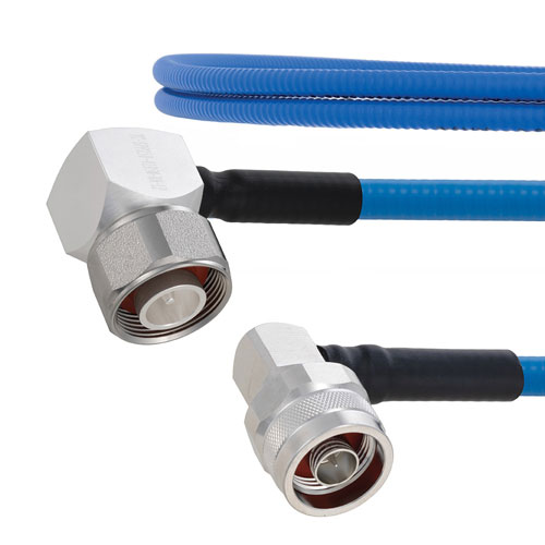 Plenum Low PIM RA 4.1/9.5 Mini DIN Male to RA N Male Cable SPP-250-LLPL Coax in 200 cm Using Times Microwave Parts FMCA1904-200CM