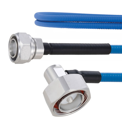 Plenum Low PIM 4.3-10 Male to RA 7/16 DIN Male Cable SPP-250-LLPL Coax in 48 Inch Using Times Microwave Parts FMCA1906-48