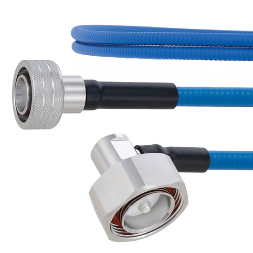 Plenum Low PIM Snap-On 4.3-10 Male to RA 7/16 DIN Male Cable SPP-250-LLPL Coax Using Times Microwave Parts FMCA1908