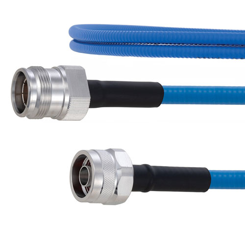 Plenum Low PIM 4.3-10 Female to N Male Cable SPP-250-LLPL Coax in 200 cm Using Times Microwave Parts FMCA1910-200CM