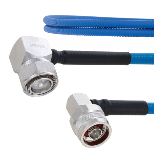 Plenum Low PIM RA 4.3-10 Male to RA N Male Cable SPP-250-LLPL Coax in 48 Inch Using Times Microwave Parts FMCA1912-48