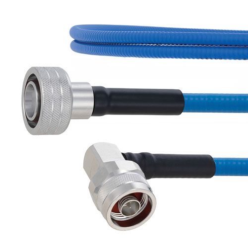 Plenum Low PIM Snap-On 4.3-10 Male to RA N Male Cable SPP-250-LLPL Coax in 200 cm Using Times Microwave Parts FMCA1913-200CM