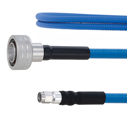 Plenum Low PIM Snap-On 4.3-10 Male to SMA Male Cable SPP-250-LLPL Coax in 12 Inch Using Times Microwave Parts FMCA1916-12