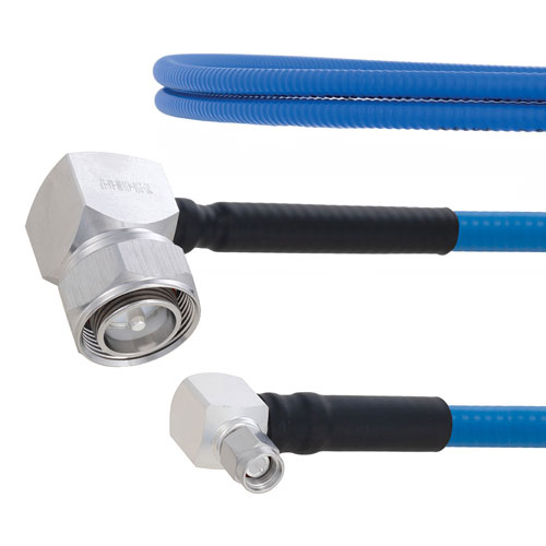 Plenum Low PIM RA 4.3-10 Male to RA SMA Male Cable SPP-250-LLPL Coax in 36 Inch Using Times Microwave Parts FMCA1919-36