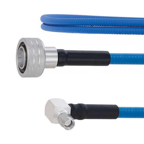 Plenum Low PIM Snap-On 4.3-10 Male to RA SMA Male Cable SPP-250-LLPL Coax in 60 Inch Using Times Microwave Parts FMCA1920-60