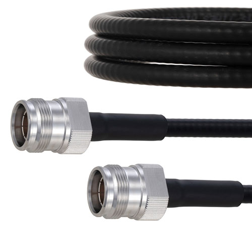 Outdoor Rated Low PIM 4.3-10 Female to 4.3-10 Female Cable SPO-250 Coax in 100 cm Using Times Microwave Parts FMCA2001-100CM