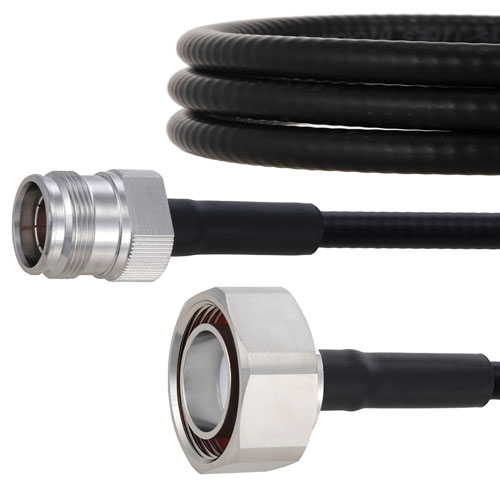 Outdoor Rated Low PIM 4.3-10 Female to 7/16 DIN Male Cable SPO-250 Coax in 100 cm Using Times Microwave Parts FMCA2003-100CM