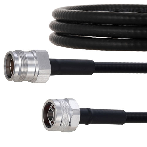 Outdoor Rated Low PIM 4.3-10 Female to N Male Cable SPO-250 Coax in 100 cm Using Times Microwave Parts FMCA2006-100CM