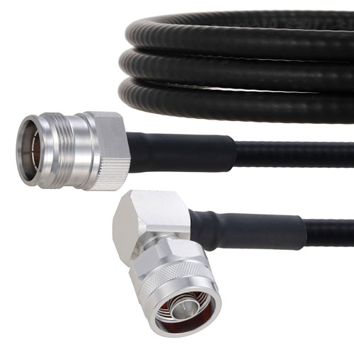 Outdoor Rated Low PIM 4.3-10 Female to RA N Male Cable SPO-250 Coax in 48 Inch Using Times Microwave Parts FMCA2007-48