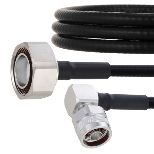 Outdoor Rated Low PIM 7/16 DIN Male to RA N Male Cable SPO-250 Coax in 60 Inch Using Times Microwave Parts FMCA2013-60