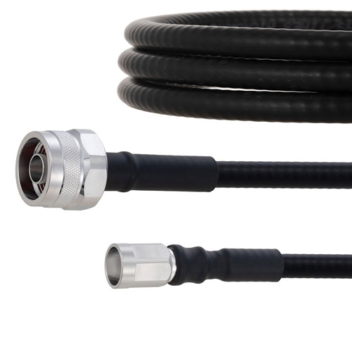 Outdoor Rated Low PIM N Male to NEX10 Male Cable SPO-250 Coax in 60 Inch Using Times Microwave Parts FMCA2017-60