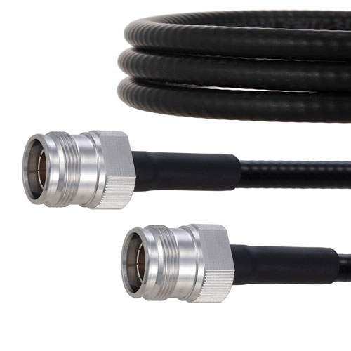 Fire Rated Low PIM 4.3-10 Female to 4.3-10 Female Cable SPF-250 Coax in 200 cm Using Times Microwave Parts FMCA2018-200CM