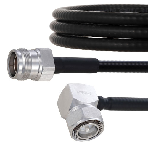 Fire Rated Low PIM RA 4.3-10 Male to 4.3-10 Female Cable SPF-250 Coax in 100 cm Using Times Microwave Parts FMCA2019-100CM