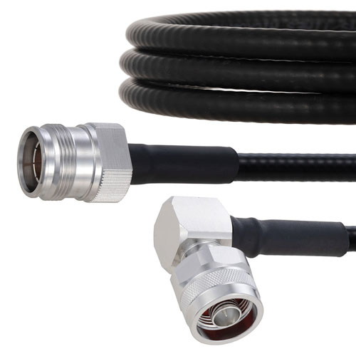 Fire Rated Low PIM 4.3-10 Female to RA N Male Cable SPF-250 Coax in 48 Inch Using Times Microwave Parts FMCA2022-48