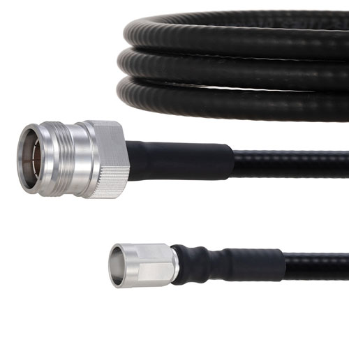 Fire Rated Low PIM 4.3-10 Female to NEX10 Male Cable SPF-250 Coax in 24 Inch Using Times Microwave Parts FMCA2023-24