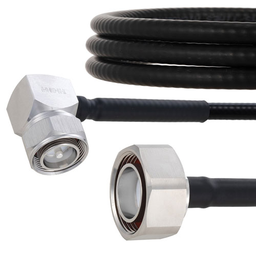 Fire Rated Low PIM RA 4.3-10 Male to 7/16 DIN Male Cable SPF-250 Coax in 60 Inch Using Times Microwave Parts FMCA2025-60