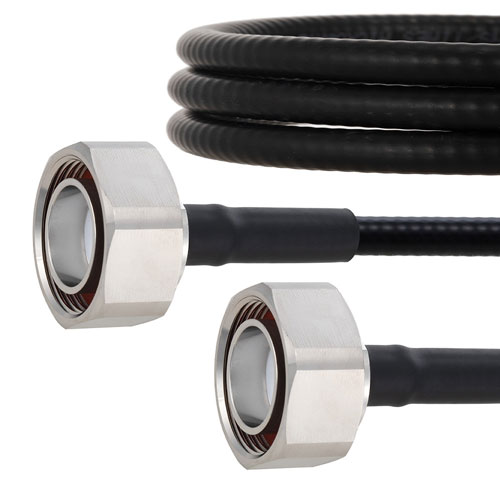 Fire Rated Low PIM 7/16 DIN Male to 7/16 DIN Male Cable SPF-250 Coax in 100 cm Using Times Microwave Parts FMCA2026-100CM