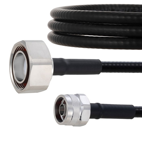 Fire Rated Low PIM 7/16 DIN Male to N Male Cable SPF-250 Coax in 24 Inch Using Times Microwave Parts FMCA2027-24