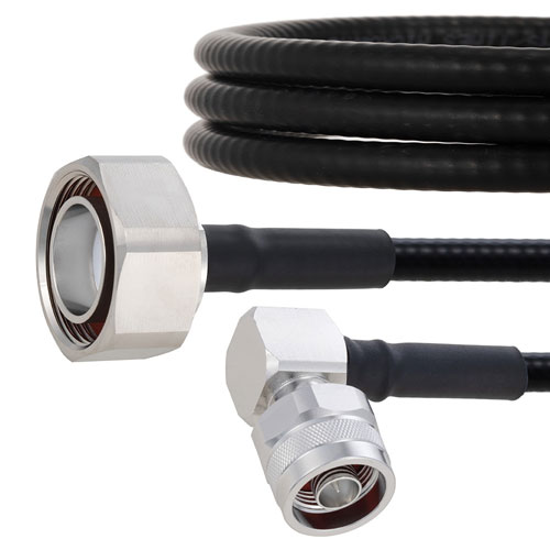 Fire Rated Low PIM 7/16 DIN Male to RA N Male Cable SPF-250 Coax in 24 Inch Using Times Microwave Parts FMCA2028-24