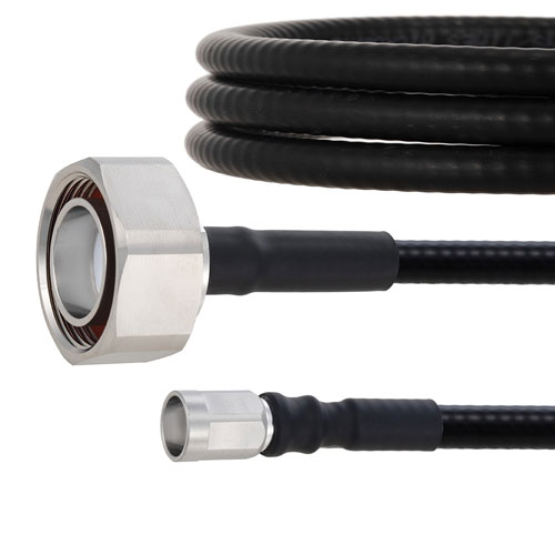 Fire Rated Low PIM 7/16 DIN Male to NEX10 Male Cable SPF-250 Coax in 12 Inch Using Times Microwave Parts FMCA2029-12