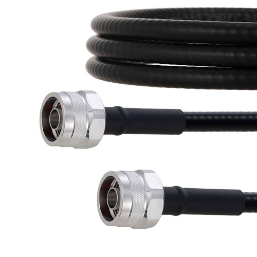 Fire Rated Low PIM N Male to N Male Cable SPF-250 Coax in 50 cm Using Times Microwave Parts FMCA2030-50CM