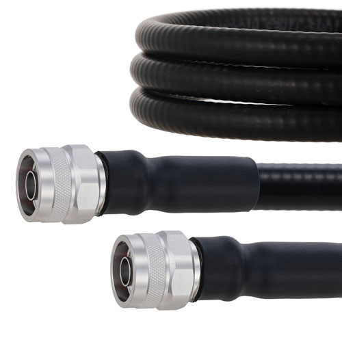 Outdoor Rated Low PIM N Male to N Male Cable SPO-500 Coax in 100 cm Using Times Microwave Parts FMCA2041-100CM