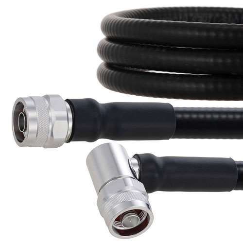 Outdoor Rated Low PIM N Male to RA N Male Cable SPO-500 Coax in 36 Inch Using Times Microwave Parts FMCA2042-36