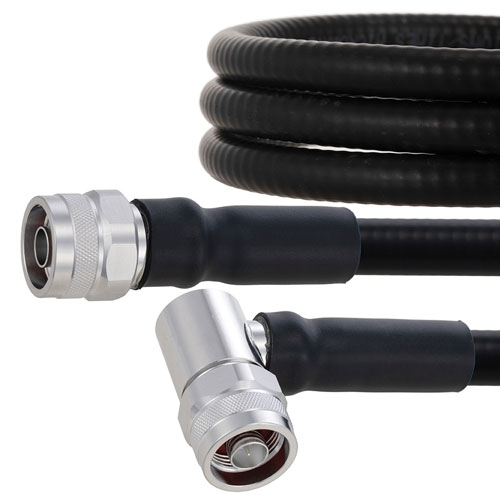 Fire Rated Low PIM N Male to RA N Male Cable SPF-500 Coax in 60 Inch Using Times Microwave Parts FMCA2045-60