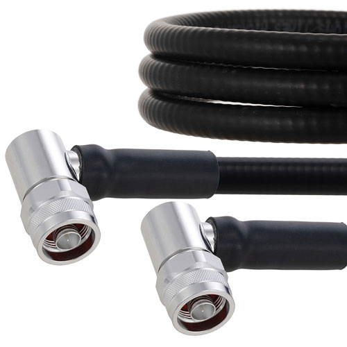 Fire Rated Low PIM RA N Male to RA N Male Cable SPF-500 Coax in 100 cm Using Times Microwave Parts FMCA2046-100CM