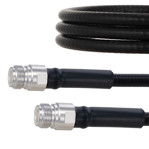 Fire Rated Low PIM N Female to N Female Cable SPF-375 Coax in 100 cm Using Times Microwave Parts FMCA2049-100CM