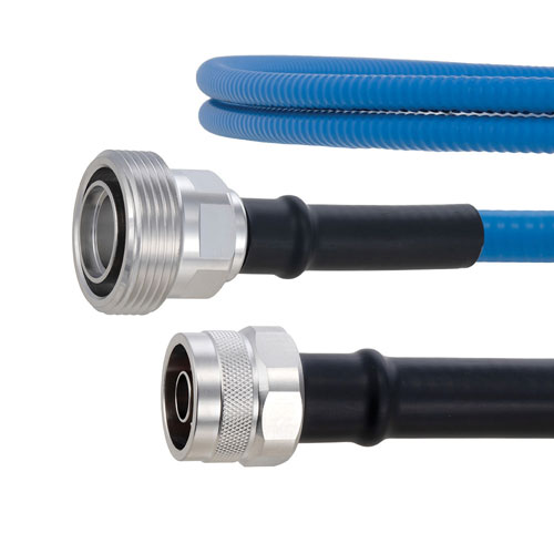 Plenum Low PIM 7/16 DIN Female to N Male Cable SPP-375-LLPL Coax in 100 cm Using Times Microwave Parts FMCA2054-100CM
