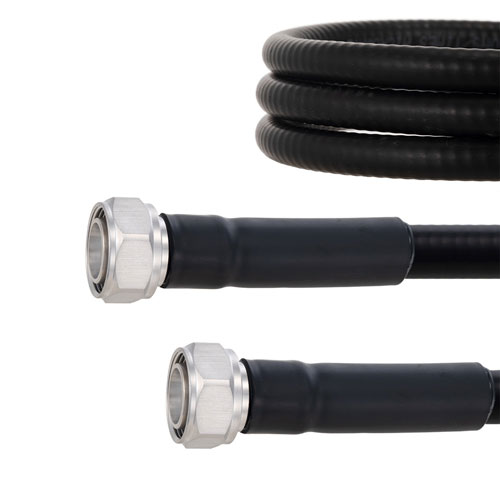 Fire Rated Low PIM 4.3-10 Male to 4.3-10 Male Cable SPF-500 Coax Using Times Microwave Parts and RoHS FMCA2077