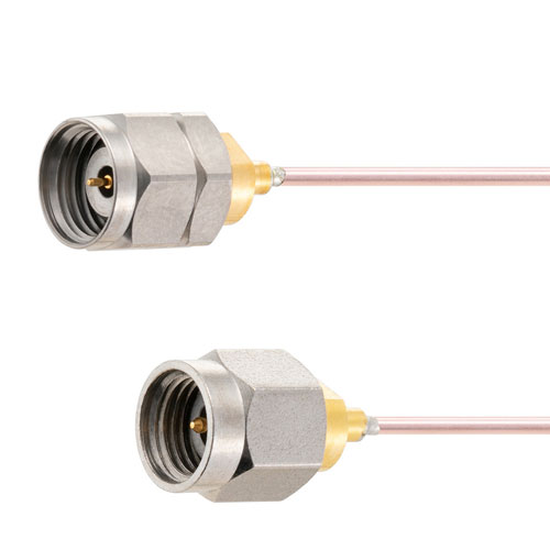 Low Loss 1.85mm Male (Plug) to 2.92mm Male (Plug) Cable 047 Coax Up To 45 GHz, 1.4 VSWR in 24 Inch, Copper Outer Conductor FMCA2085-24