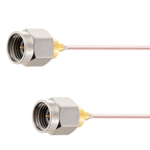 Low Loss 2.92mm Male (Plug) to 2.92mm Male (Plug) Cable 047 Coax Up To 45 GHz, 1.4 VSWR in 24 Inch, Copper Outer Conductor FMCA2086-24