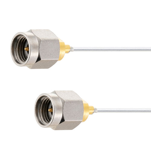 Low Loss 2.92mm Male (Plug) to 2.92mm Male (Plug) Cable 047 Coax Up To 45 GHz, 1.4 VSWR in 24 Inch, Tin Plated Copper Outer Conductor FMCA2089-24