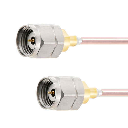 Low Loss 1.85mm Male (Plug) to 1.85mm Male (Plug) Cable 070 Coax Up To 70 GHz, 1.4 VSWR in 12 Inch, Copper Outer Conductor FMCA2090-12