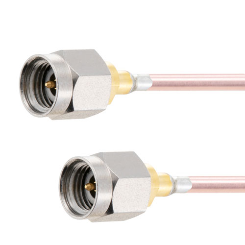 Low Loss 2.92mm Male (Plug) to 2.92mm Male (Plug) Cable 086 Coax Up To 45 GHz, 1.4 VSWR in 12 Inch, Copper Outer Conductor FMCA2092-12