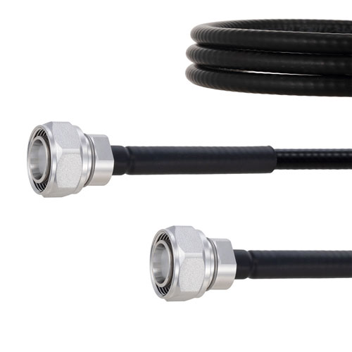 Fire Rated Low PIM 4.3-10 Male to 4.3-10 Male Cable SPF-250 Coax in 50 cm Using Times Microwave Parts FMCA2095-50CM