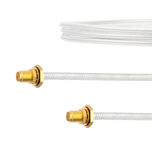 SMA Female Bulkhead to SMA Female Bulkhead Cable FM-SR141TB Coax in 6 Inch FMCA2096-6