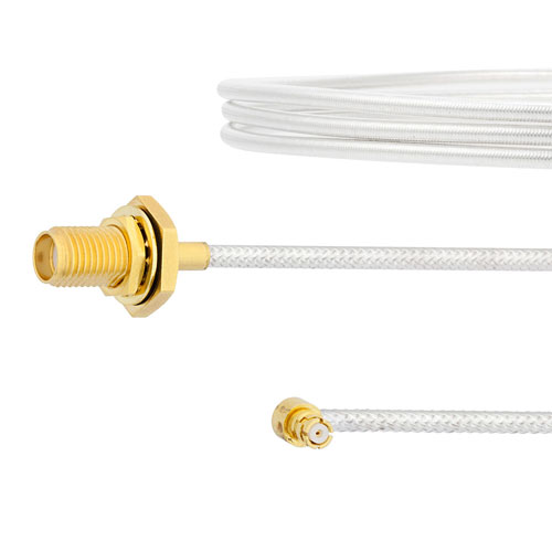 SMA Female Bulkhead to RA SMP Female Cable FM-SR086TB Coax in 36 Inch FMCA2103-36
