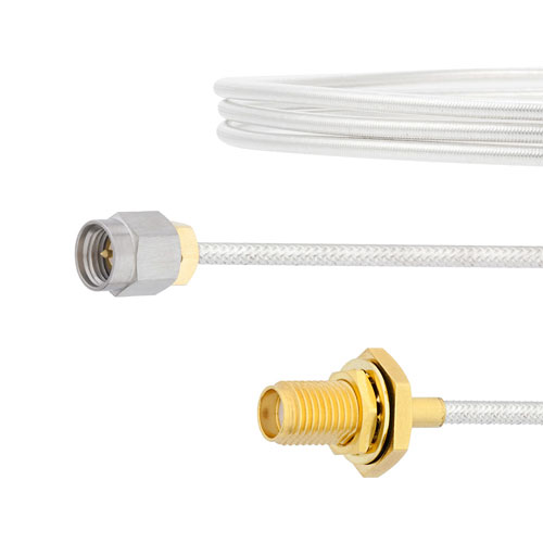 SMA Male to SMA Female Bulkhead Cable FM-SR086TB Coax in 12 Inch FMCA2106-12