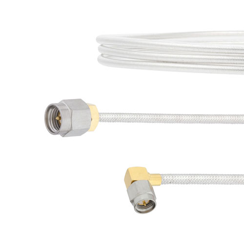 SMA Male to RA SMA Male Cable FM-SR141TB Coax in 60 Inch with LF Solder FMCA2112-60