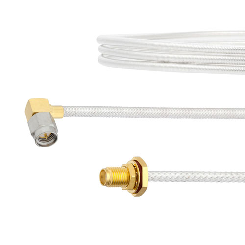 RA SMA Male to SMA Female Bulkhead Cable FM-SR141TB Coax with LF Solder FMCA2115