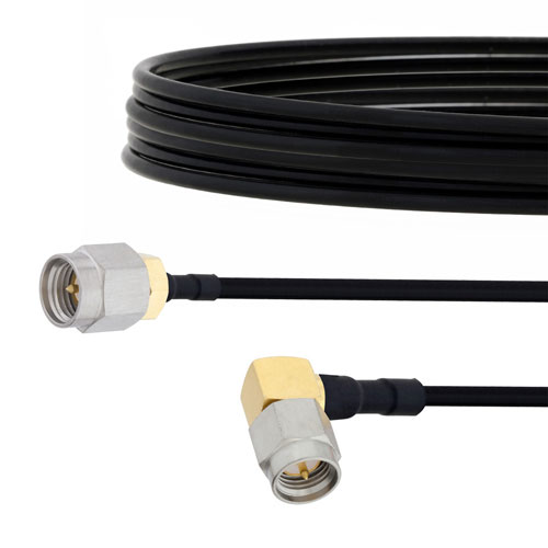 SMA Male to RA SMA Male Cable FM-SR141TBJ Coax in 6 Inch FMCA2125-6