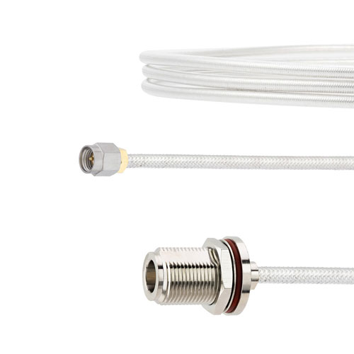 SMA Male to N Female Bulkhead Cable FM-SR141TB Coax in 60 Inch with LF Solder FMCA2131-60